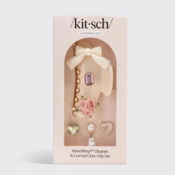 Best Pop Charms & Curved Claw Clip Set Pearlized Cream Haarpflege-Routinen & Sets|Haarspangen & -Clips