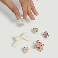 Discount pop Charms 6pc Set Vintage Pink Haarpflege-Routinen & Sets|Haarspangen & -Clips