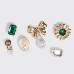 Online pop Charms 6pc Set Vintage Emerald Haarpflege-Routinen & Sets|Haarspangen & -Clips