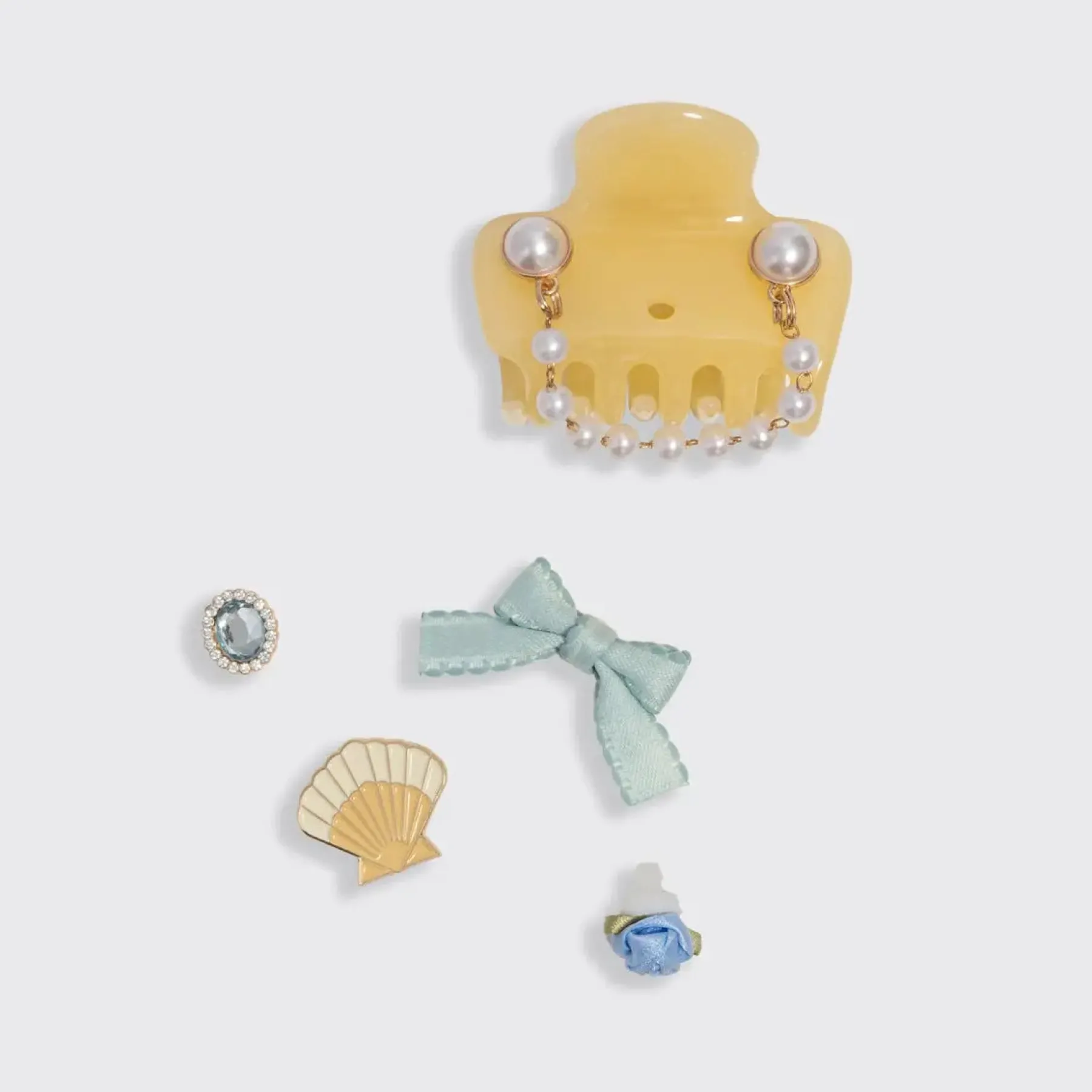 New pop Cloud Clip 7pc Set Coastal Cottage Butter Yellow Haarpflege-Routinen & Sets|Haarspangen & -Clips
