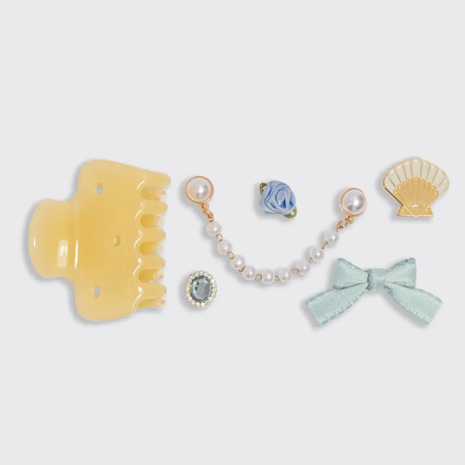 New pop Cloud Clip 7pc Set Coastal Cottage Butter Yellow Haarpflege-Routinen & Sets|Haarspangen & -Clips