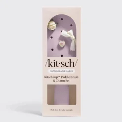 Clearance Pop Paddle Brush & Charm Set Soft Violet Haarpflege-Routinen & Sets|Haarborstels & Kammen