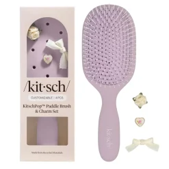 Clearance Pop Paddle Brush & Charm Set Soft Violet Haarpflege-Routinen & Sets|Haarborstels & Kammen