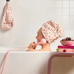 Best XL Hair Towel Wrap Cherry Print Haarhandtücher|Healthy Hair Methode