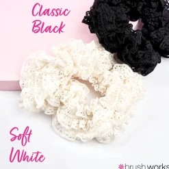 Outlet Lace Scrunchies Black & White Haargummis