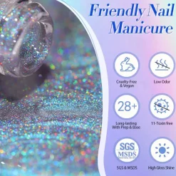 Clearance Laser Cat Magnetic Gel MY122 Midnight Veganer Nagellack|Cat Eye Gellack