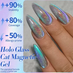 Clearance Laser Cat Magnetic Gel MY122 Midnight Veganer Nagellack|Cat Eye Gellack