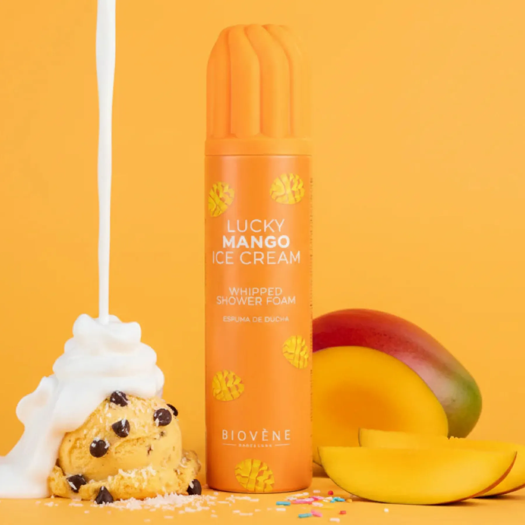 New Lucky Mango Ice Cream Whipped Shower Foam Vegan Pflege|Scent Layering Vanilla