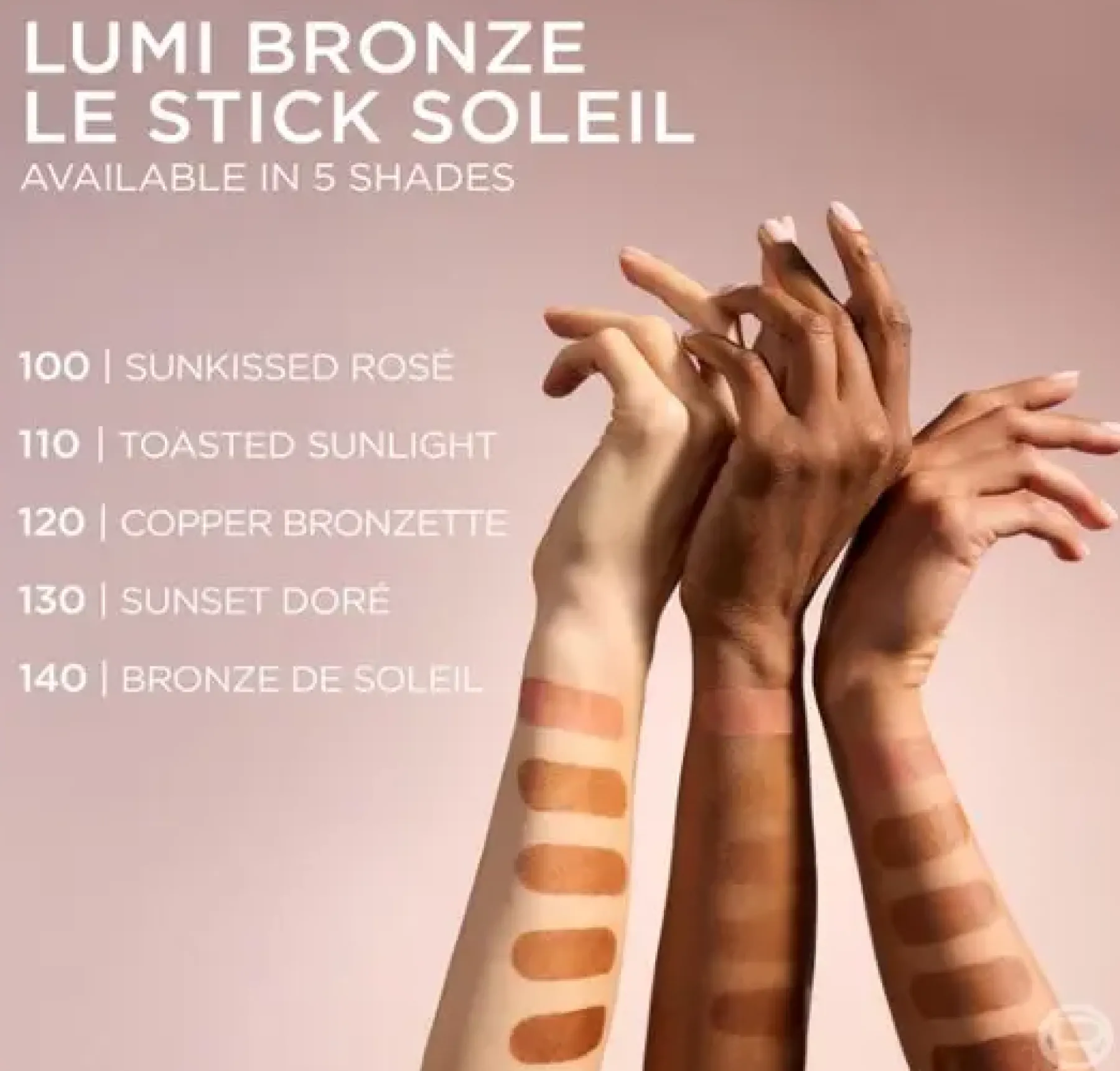 Clearance Lumi Bronze Le Stick Soleil Bronzer 100 Sunkissed Rose Bronzer