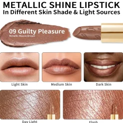 Metallic Shine Lipstick 09 Guilty Pleasure Lippenstift|Veganer Lippenstifte