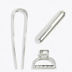 Sale Mini Metal French Hair Pin & Clips Set Silver Haarpflege-Routinen & Sets|Haarspangen & -Clips