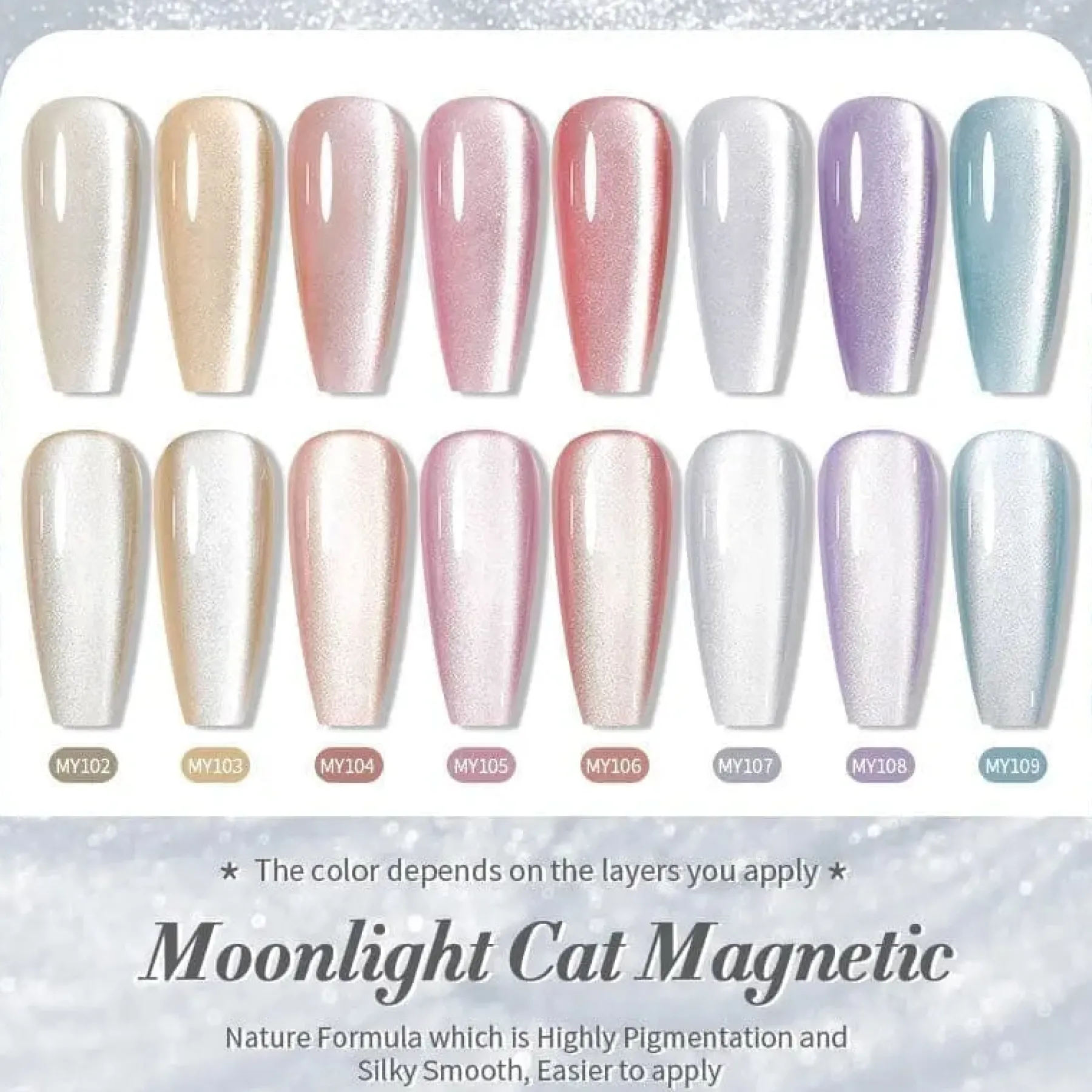 Outlet Moonlight Cat Magnetic Gel MY109 Veganer Nagellack|Cat Eye Gellack