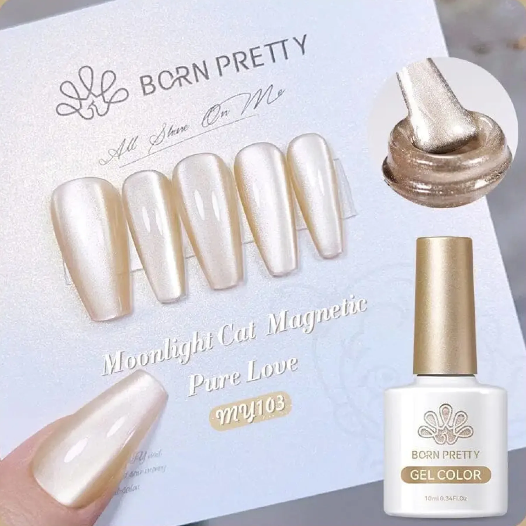 Clearance Moonlight Cat Magnetic Gel MY103 Veganer Nagellack|Cat Eye Gellack