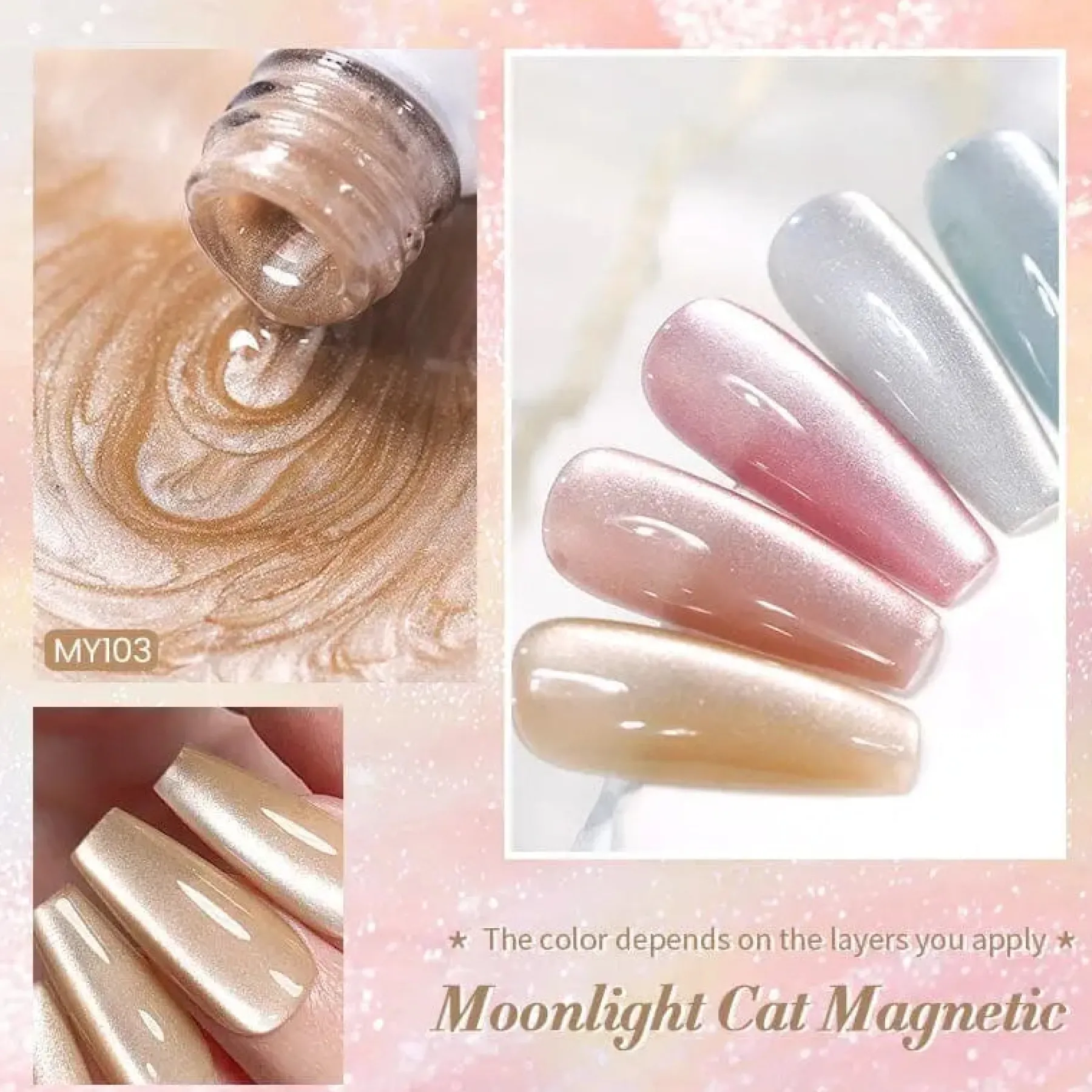 Clearance Moonlight Cat Magnetic Gel MY103 Veganer Nagellack|Cat Eye Gellack