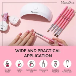 Clearance Nail Art Brushes Set Pink 6Pcs Nagelpinsel|Veganer Nagellack
