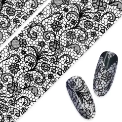 Clearance Nail Art Foil Paper Ornate Lace Black Nagelkunst
