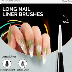 Best Nail Art Liner Brushes Black 5Pcs Nagelpinsel|Veganer Nagellack