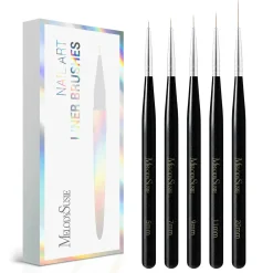 Best Nail Art Liner Brushes Black 5Pcs Nagelpinsel|Veganer Nagellack