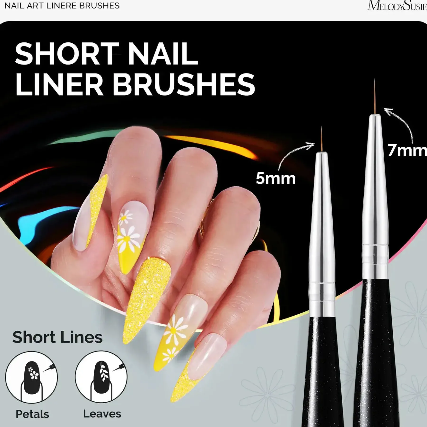 Best Nail Art Liner Brushes Black 5Pcs Nagelpinsel|Veganer Nagellack