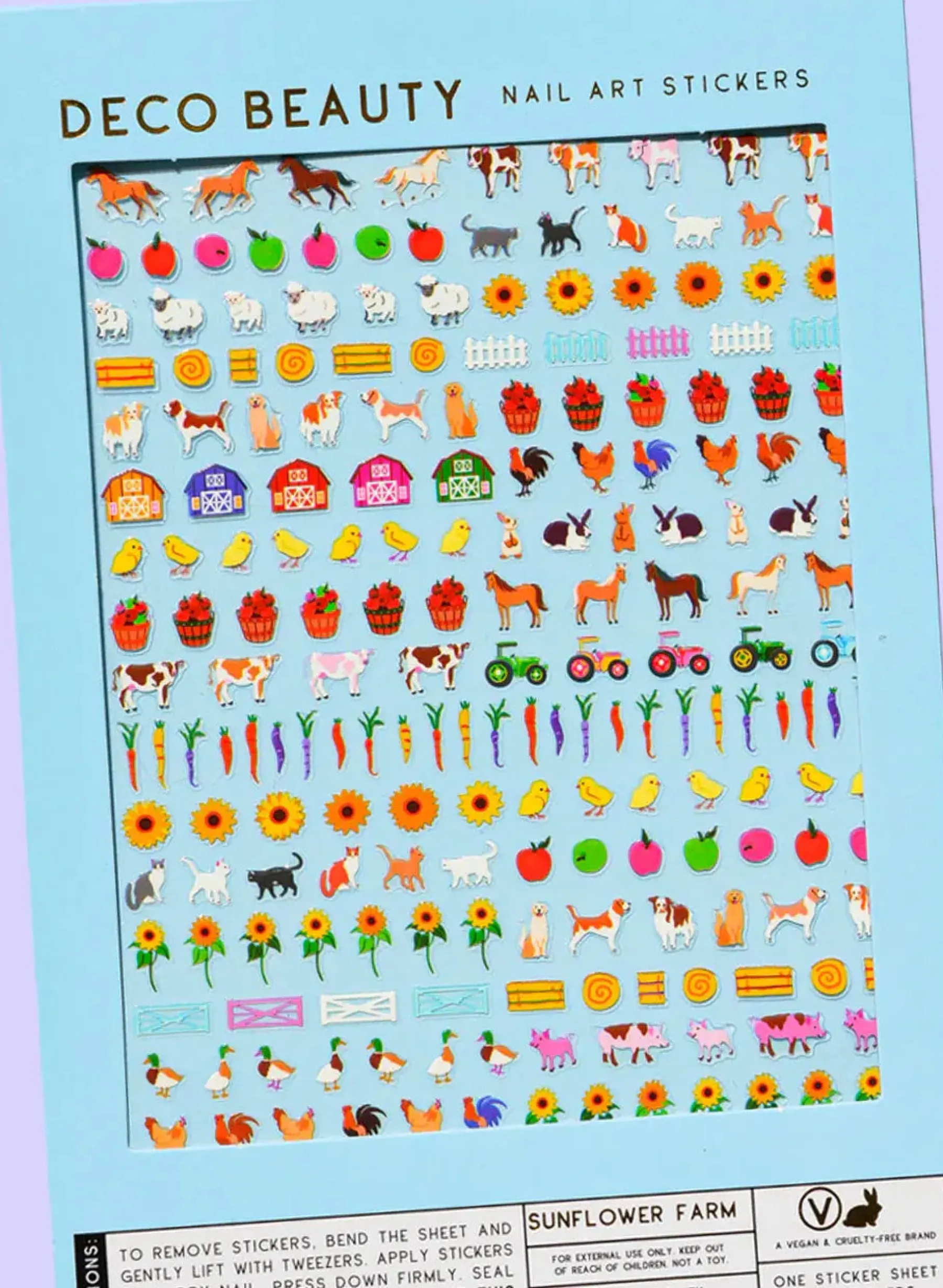 Hot Nail Art Stickers Sunflower Farm Veganer Nagellack|Nagelkunst