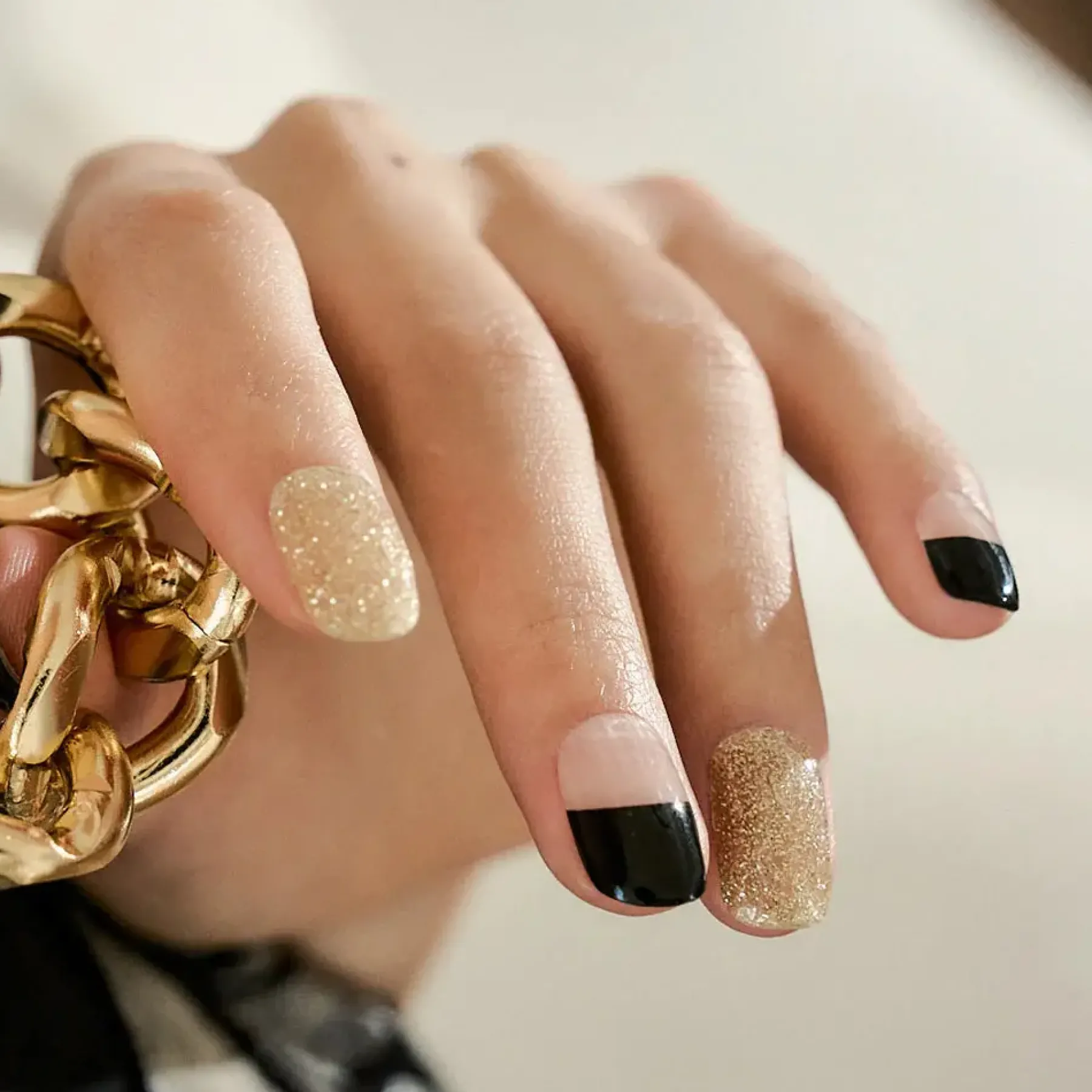 New Nail Strips Black French 3. Nail Wraps
