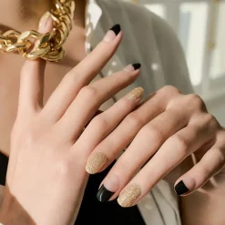 New Nail Strips Black French 3. Nail Wraps