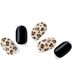 New Nail Strips Leopard Black 3. Nail Wraps