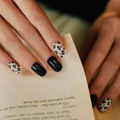 New Nail Strips Leopard Black 3. Nail Wraps