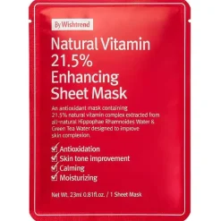 Outlet Natural Vitamin 21.5% Enhancing Sheet Mask Hauptzutat|Gesichtsmasken