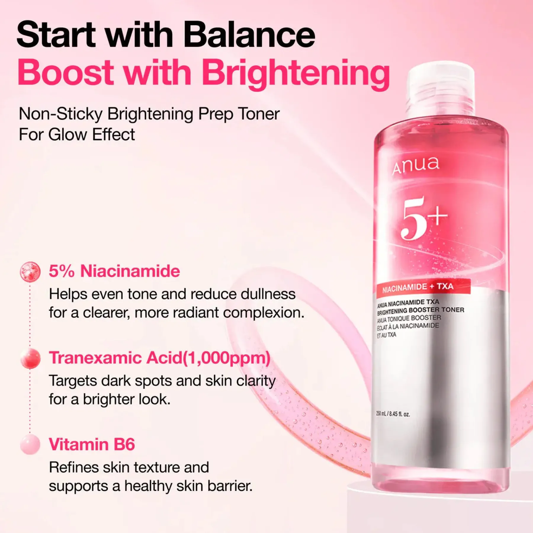 New Niacinamide TXA Brightening Booster Toner Hauptzutat|Vegan Pflege