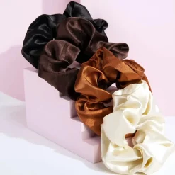 Online Nude Satin Scrunchies Set Haarpflege-Routinen & Sets|Haargummis