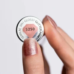 One Step 3in1 Glossy S250 Glitter Pink Veganer Nagellack|Hema-Frei
