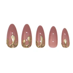 Best 24 pcs Press On Nails Dripping Gold Künstliche Nägel