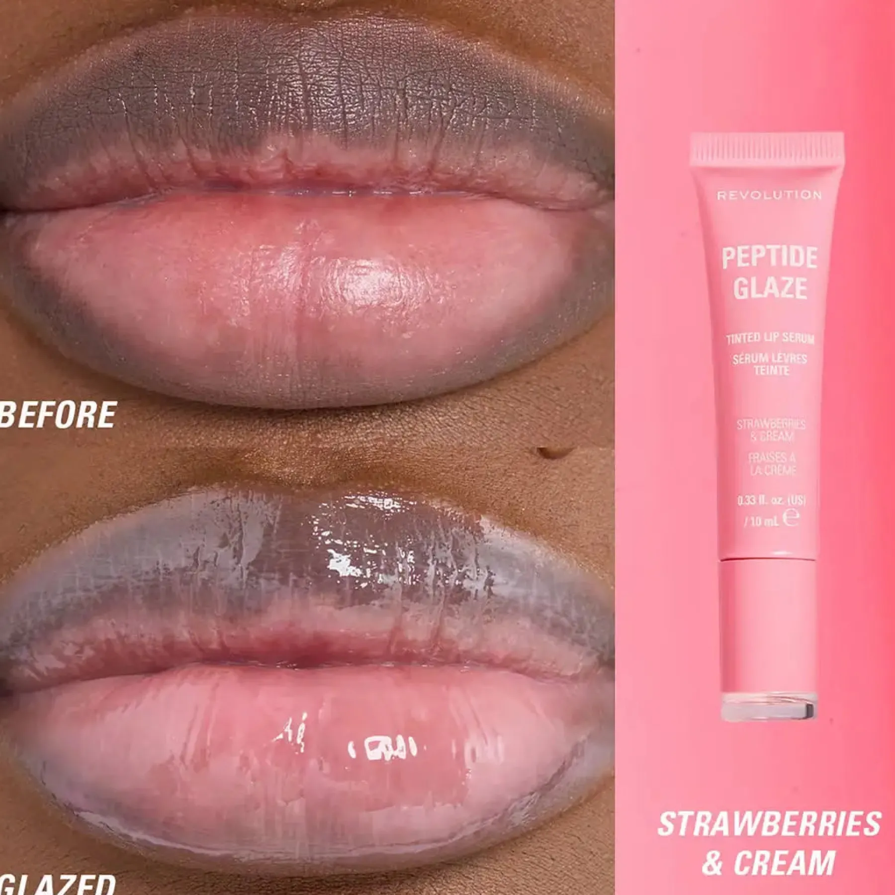 Online Peptide Glaze Tinted Lip Serum Strawberries & Cream Vegan Pflege