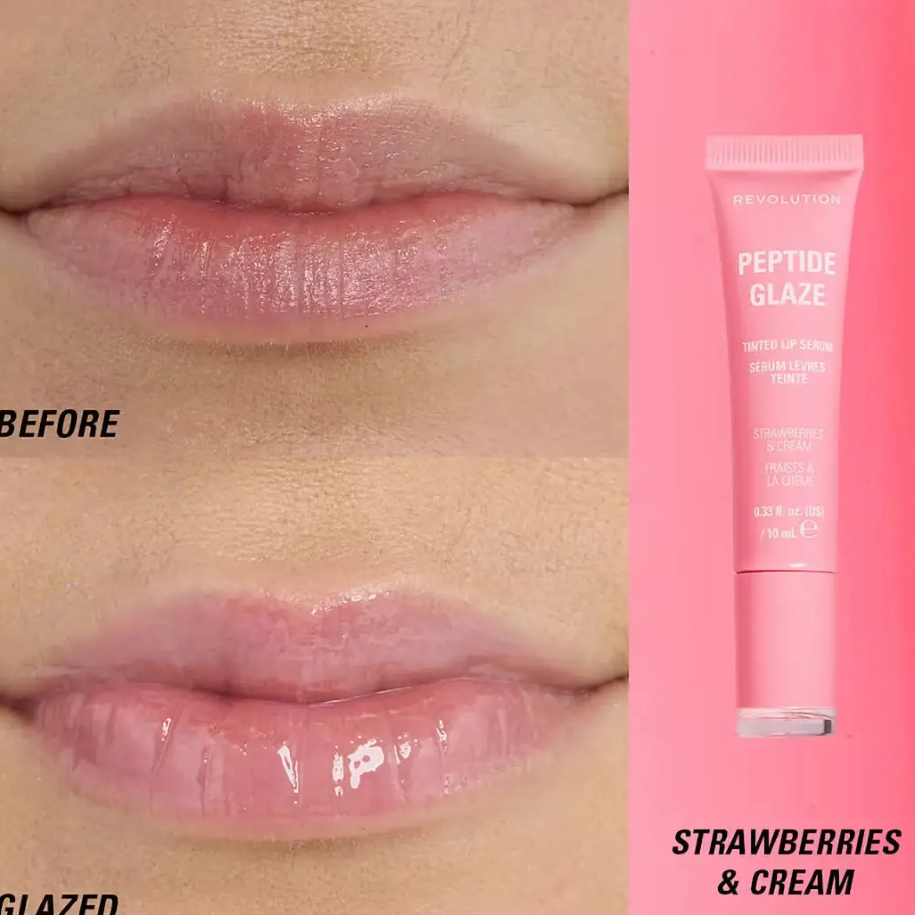 Online Peptide Glaze Tinted Lip Serum Strawberries & Cream Vegan Pflege