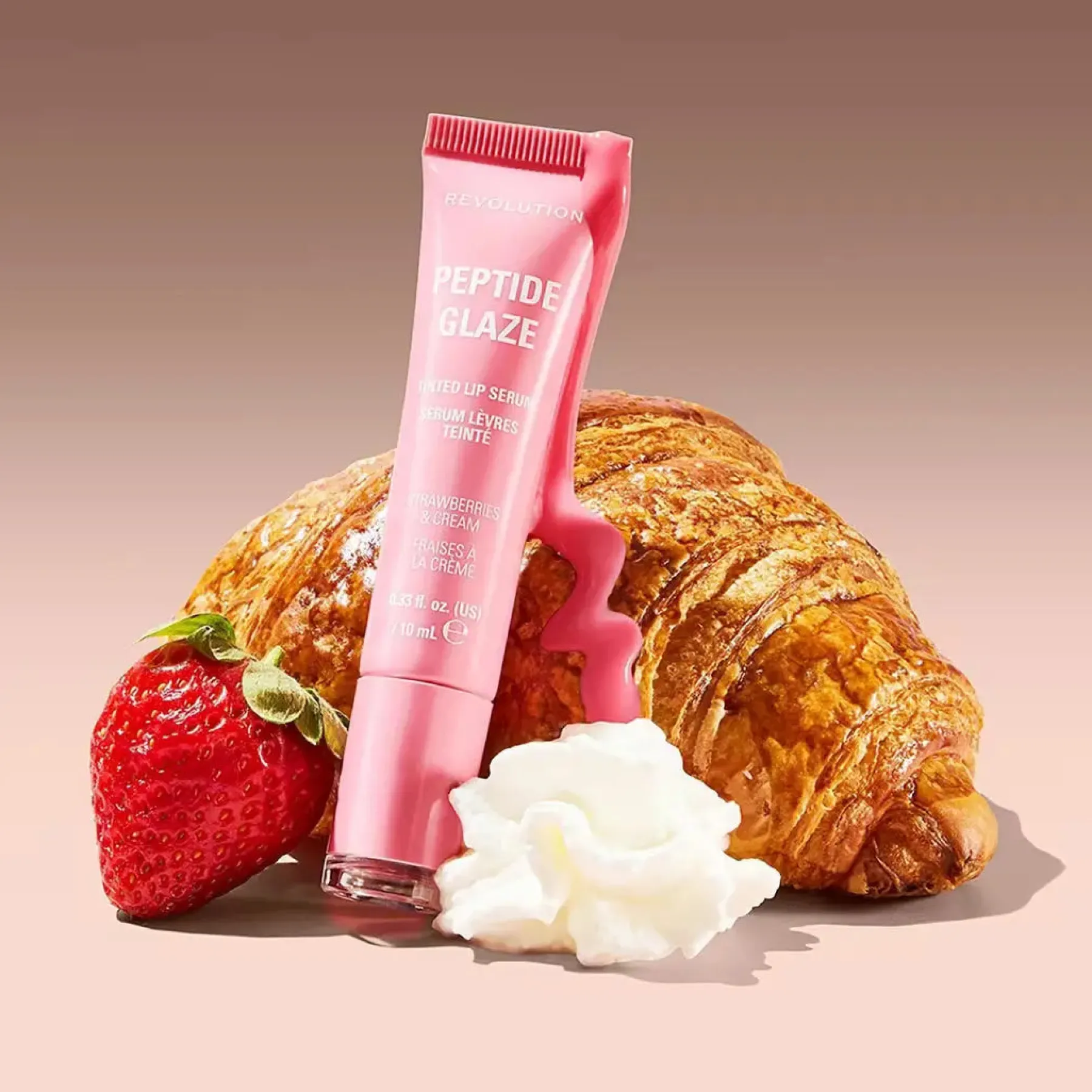 Online Peptide Glaze Tinted Lip Serum Strawberries & Cream Vegan Pflege