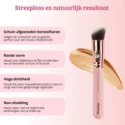 Pink & Rose Gold Angled Blending Brush Tön Mehr|Rouge Pinsel