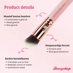 Pink & Rose Gold Angled Blending Brush Tön Mehr|Rouge Pinsel
