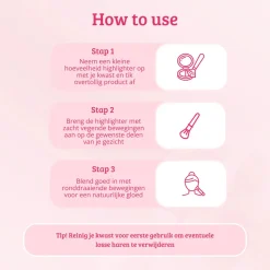 Pink & Rose Gold Small Fan Brush Tön Mehr|Highlighter