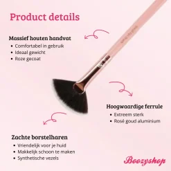 Pink & Rose Gold Small Fan Brush Tön Mehr|Highlighter