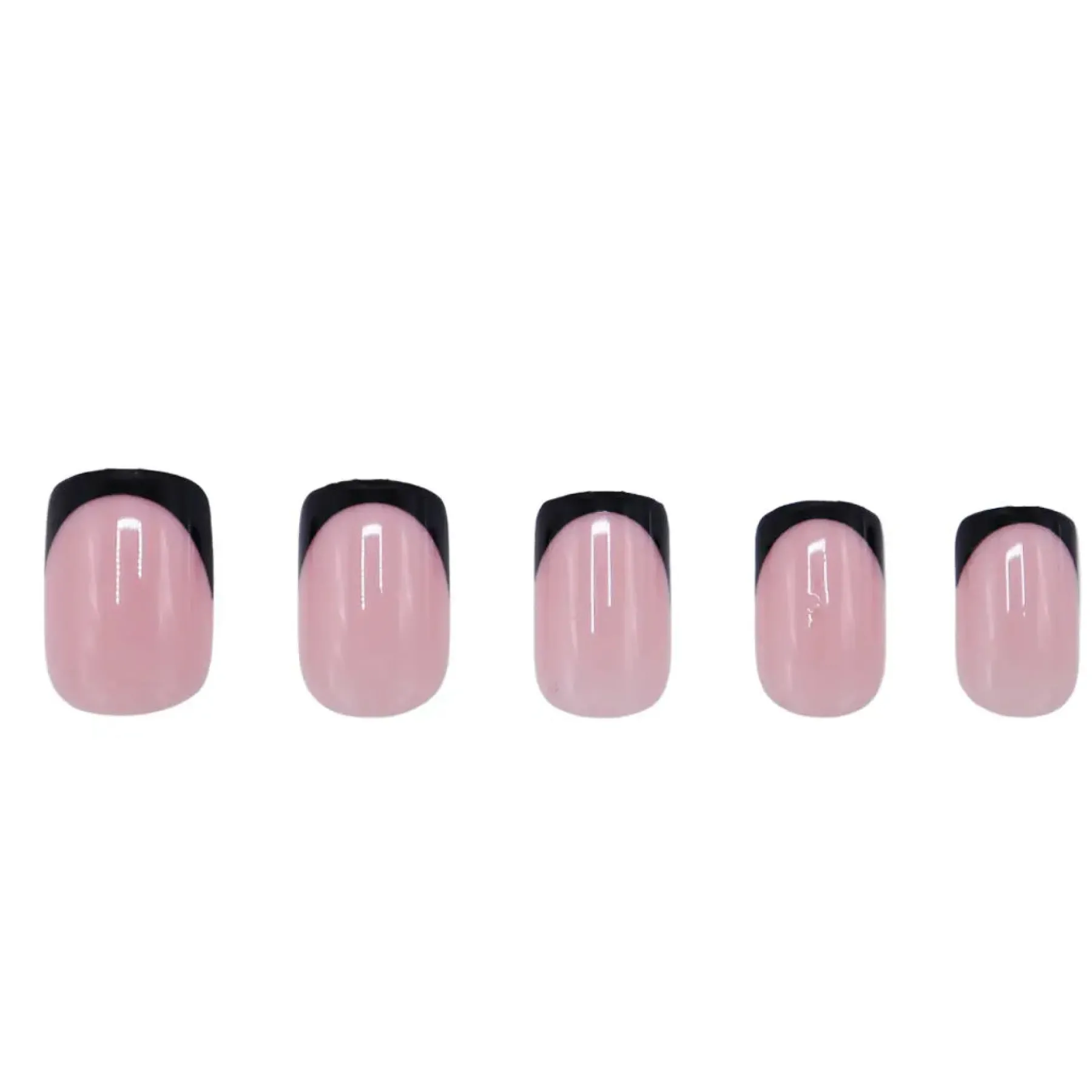 Best Press On French Nails Black / Pink Künstliche Nägel