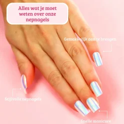 Clearance Press On French Nails Metallic Pearlescent Künstliche Nägel