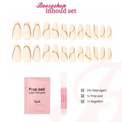 Discount Press On French Nails Nude Goldstrike Künstliche Nägel