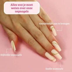 Discount Press On French Nails Nude Goldstrike Künstliche Nägel
