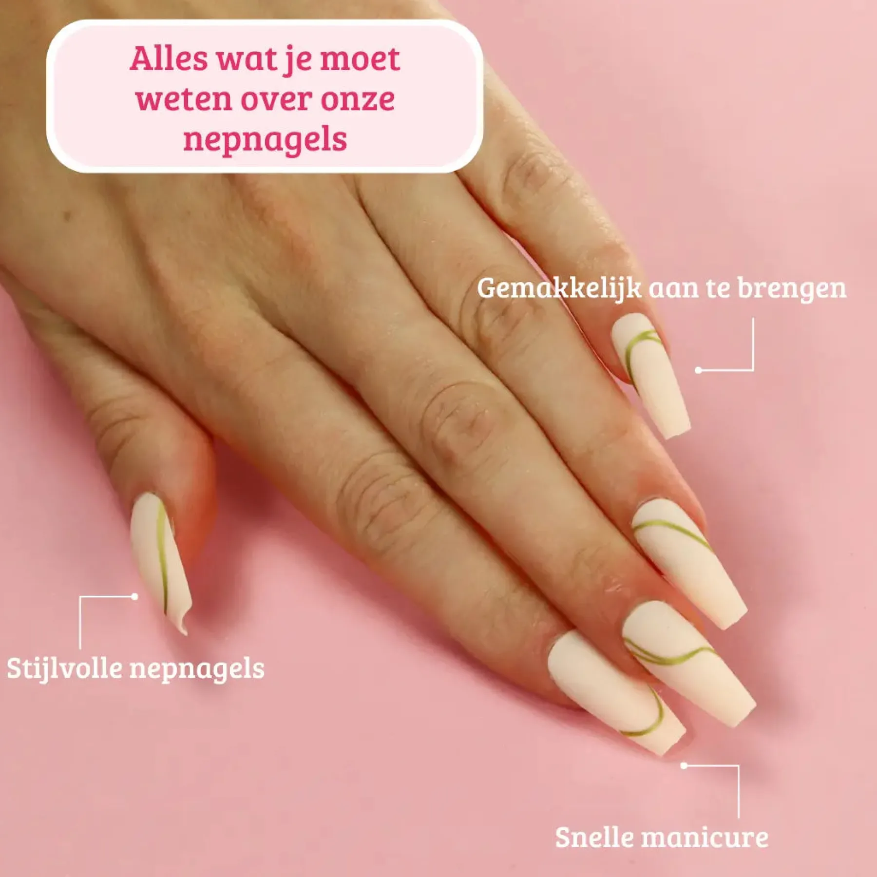 Discount Press On French Nails Nude Goldstrike Künstliche Nägel