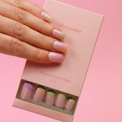 Press On French Nails Triangle Multicolor Künstliche Nägel
