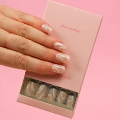 Online Press On French Nails Waves Künstliche Nägel