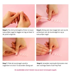 New Press On French Nails White / Pink Künstliche Nägel|Wedding Makeup