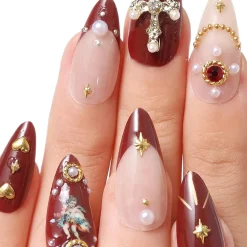 Best Press-On Nails Burgundy Cherub Künstliche Nägel