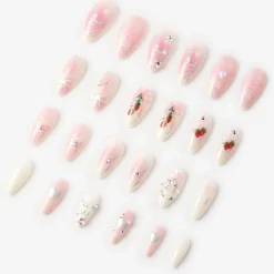 Sale Press-On Nails Strawberries N Crème Künstliche Nägel